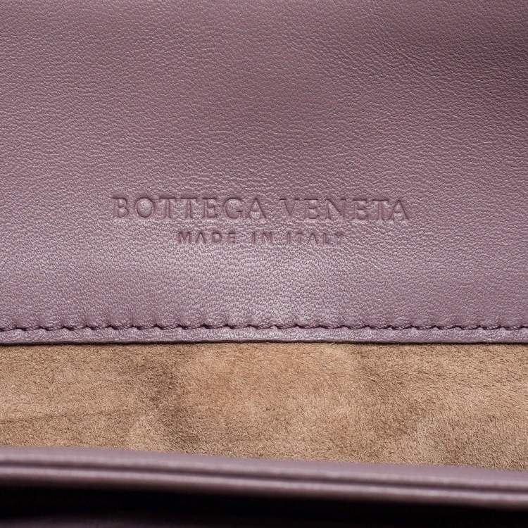 Pre Owned Bottega Veneta Purple Intrecciato Leather Olimpia Shoulder Bag