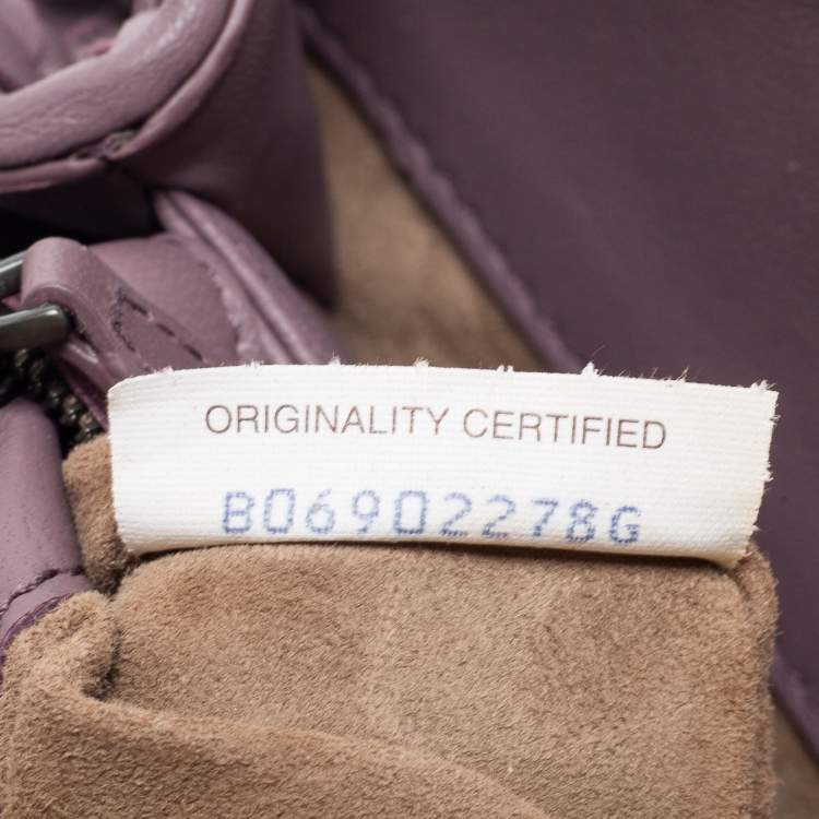 Pre Owned Bottega Veneta Purple Intrecciato Leather Olimpia Shoulder Bag