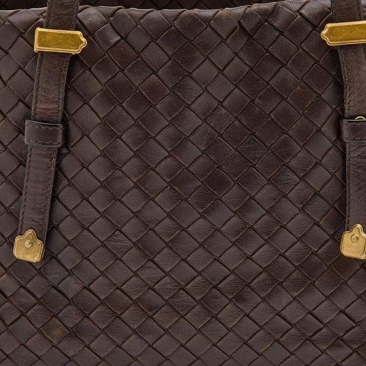 Pre Owned Bottega Veneta Brown Intrecciato Leather Tote