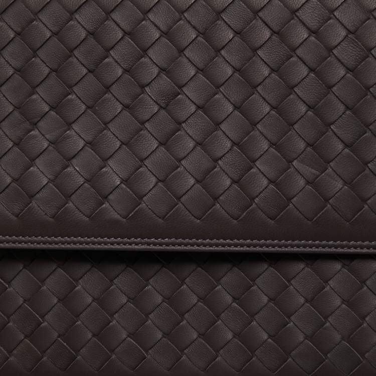 Pre Owned Bottega Veneta Mauve Intrecciato Leather Alumna Top Handle Bag