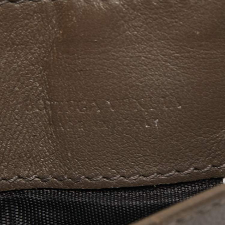 Pre Owned Bottega Veneta Brown/Yellow Intrecciato Leather Zip Card Holder