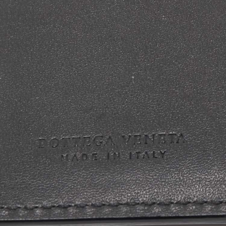 مملوكة مسبقًا Bottega Veneta Dark Grey Intrecciato Leather Bifold Card Holder