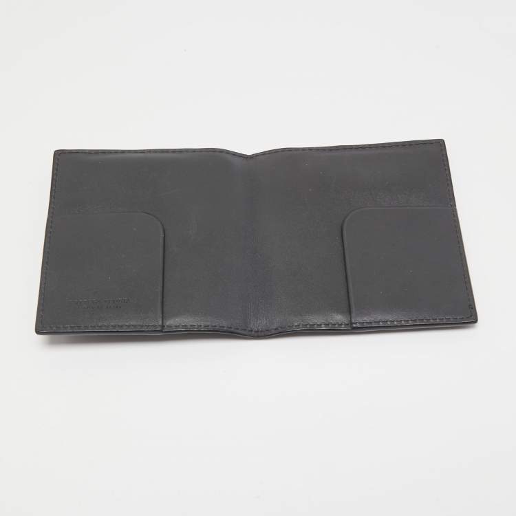 مملوكة مسبقًا Bottega Veneta Dark Grey Intrecciato Leather Bifold Card Holder