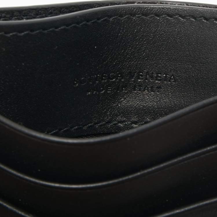 مملوكة مسبقًا Bottega Veneta Black Intrecciato Leather Card Holder