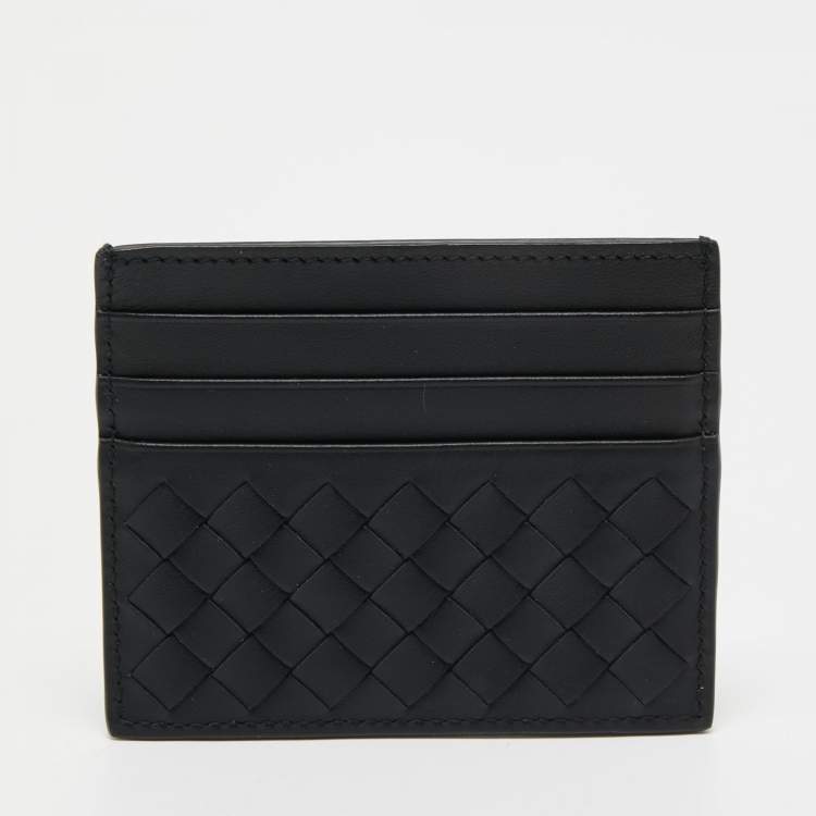 مملوكة مسبقًا Bottega Veneta Black Intrecciato Leather Card Holder