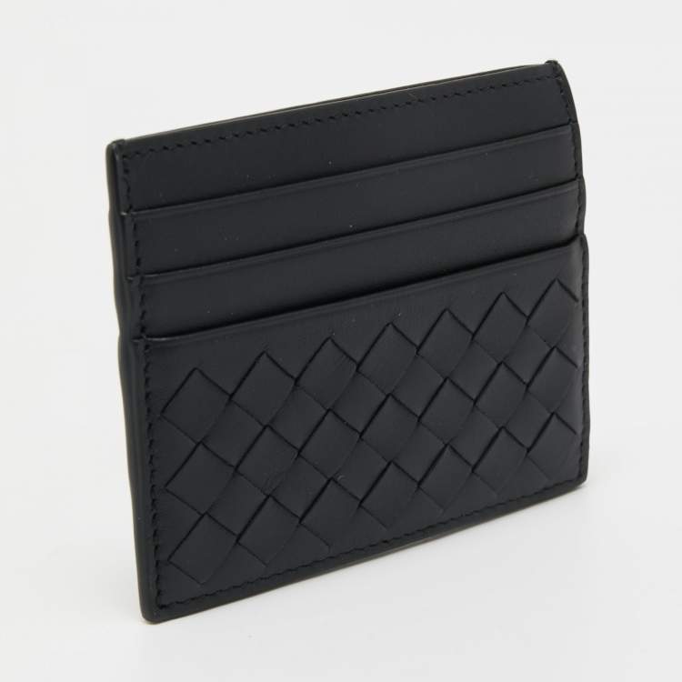 مملوكة مسبقًا Bottega Veneta Black Intrecciato Leather Card Holder