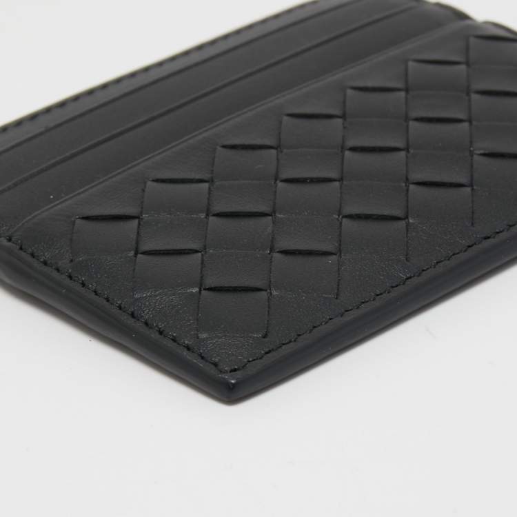 مملوكة مسبقًا Bottega Veneta Black Intrecciato Leather Card Holder
