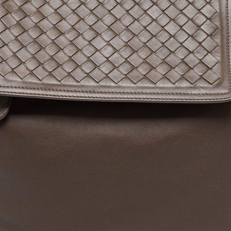 Pre Owned Bottega Veneta Brown Intrecciato Leather Backpack 