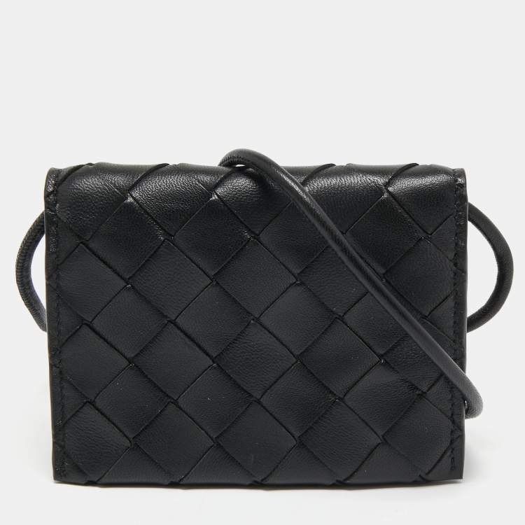 Wallet with black shoulder strap - Bottega Veneta