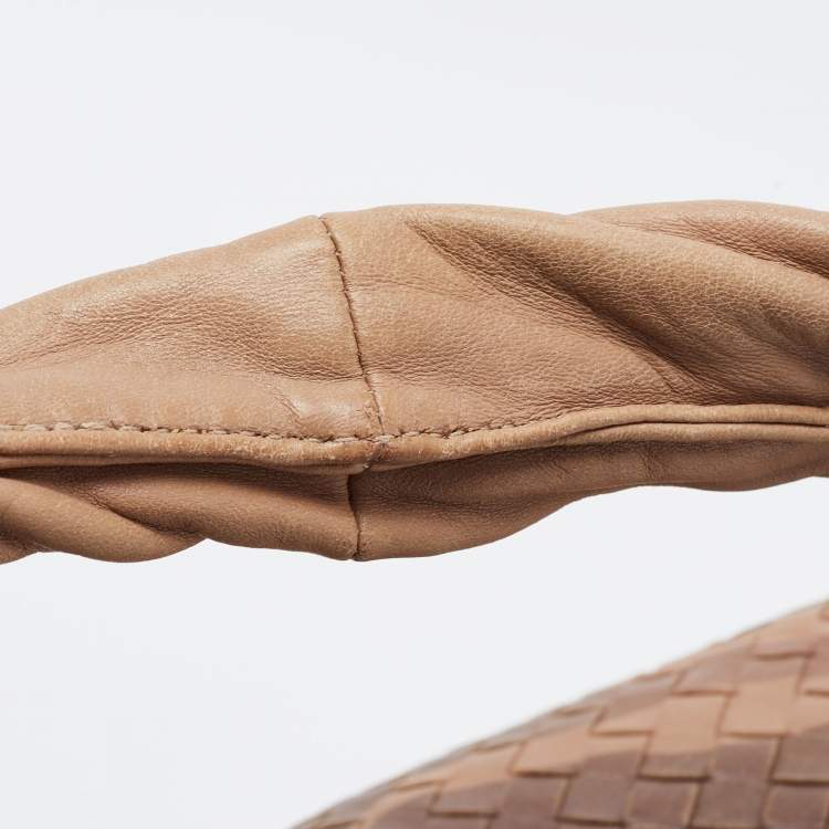 Pre Owned Bottega Veneta Beige Intrecciato Leather Hobo 