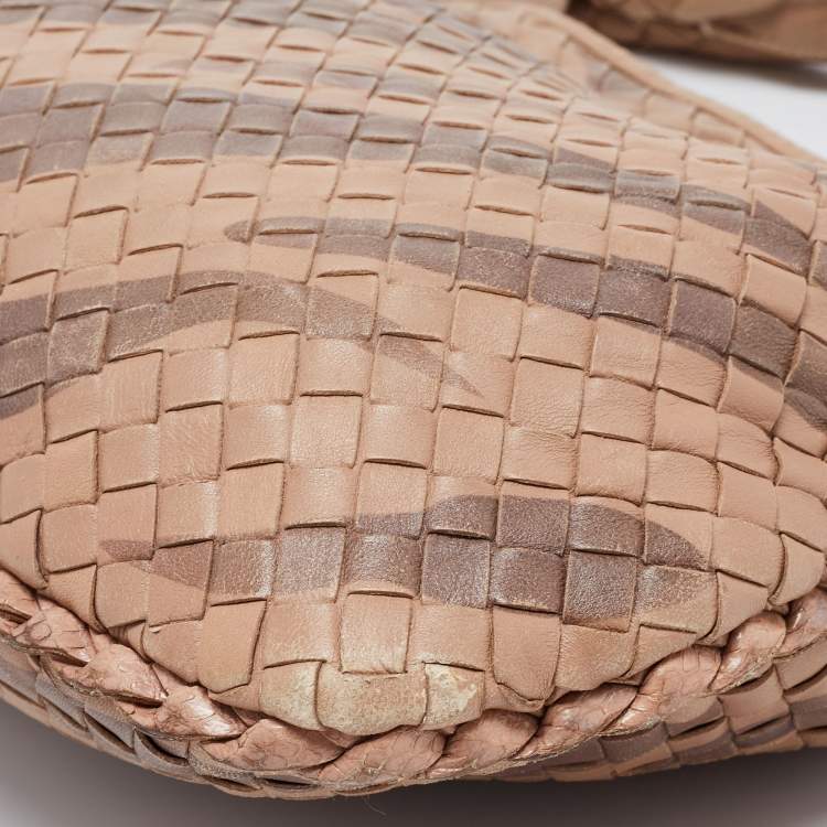 Pre Owned Bottega Veneta Beige Intrecciato Leather Hobo 