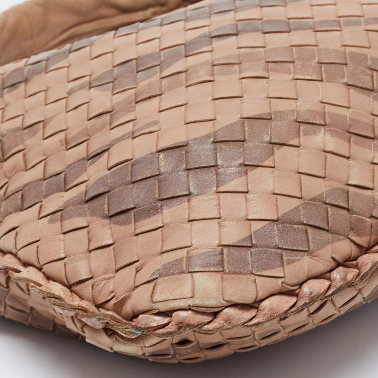 Pre Owned Bottega Veneta Beige Intrecciato Leather Hobo 