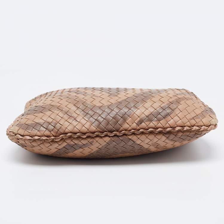 Pre Owned Bottega Veneta Beige Intrecciato Leather Hobo 