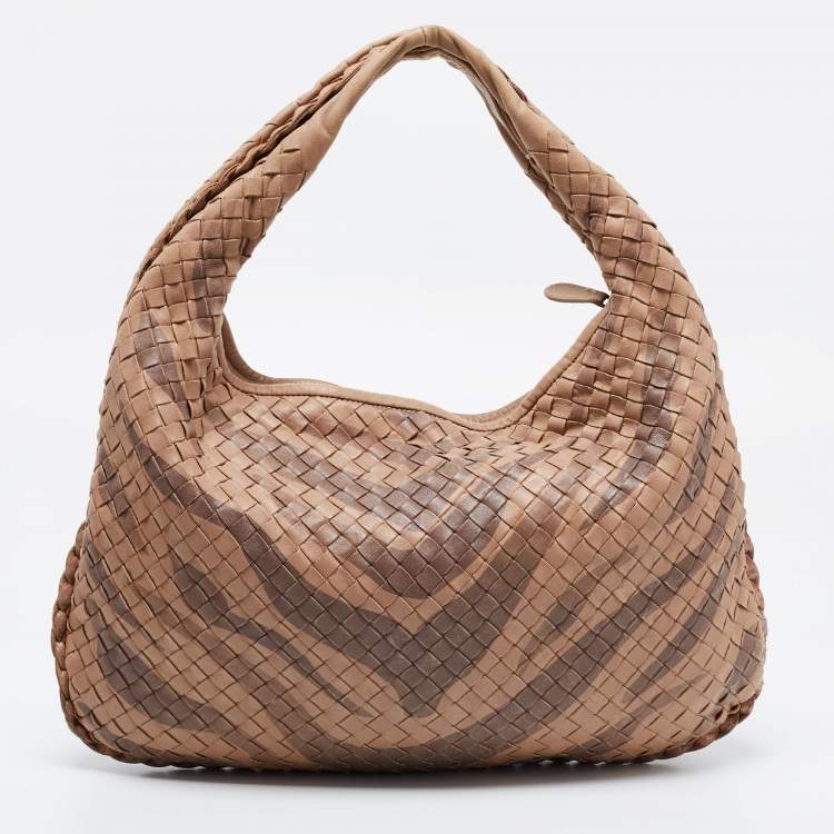 Pre Owned Bottega Veneta Beige Intrecciato Leather Hobo 