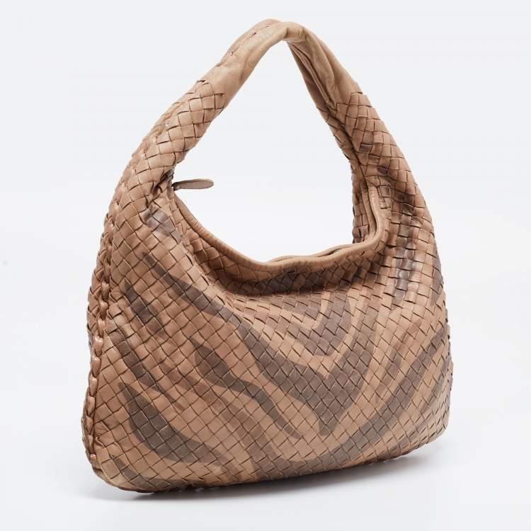 Pre Owned Bottega Veneta Beige Intrecciato Leather Hobo 