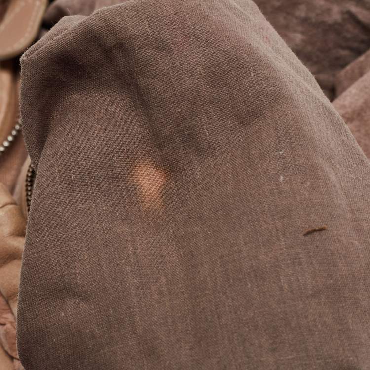 Pre Owned Bottega Veneta Beige Intrecciato Leather Hobo 