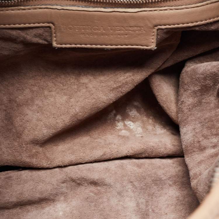 Pre Owned Bottega Veneta Beige Intrecciato Leather Hobo 