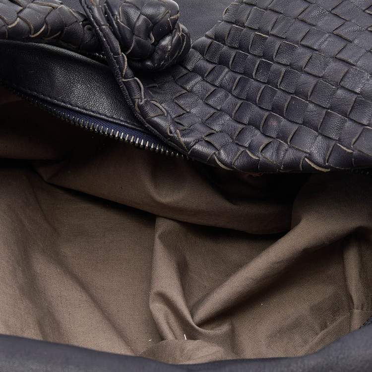 Pre Owned Bottega Veneta Purple Intrecciato Leather Knot Hobo