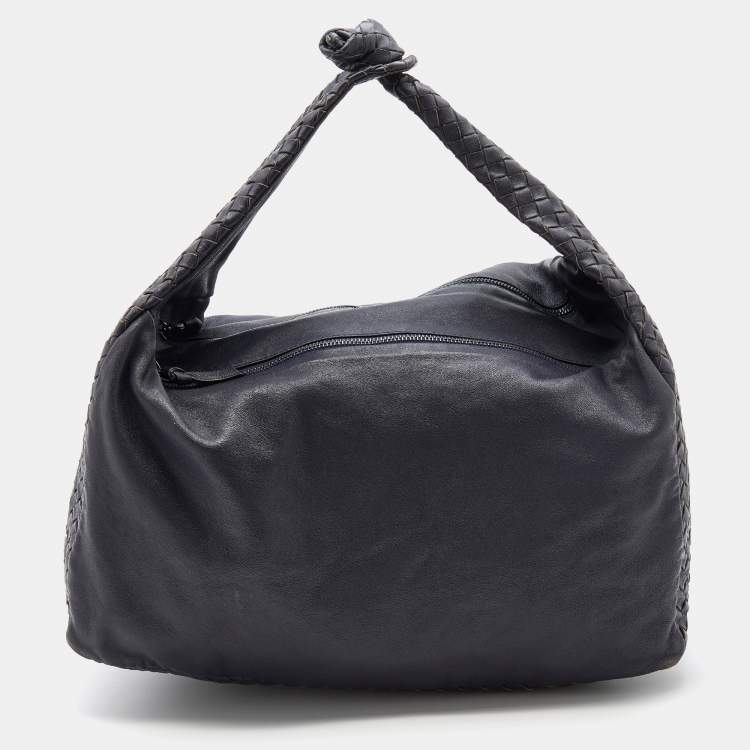 Pre Owned Bottega Veneta Purple Intrecciato Leather Knot Hobo