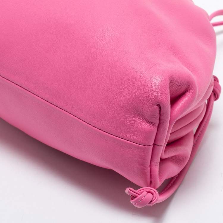 Pre Owned Bottega Veneta Pink Leather Mini The Pouch Bag