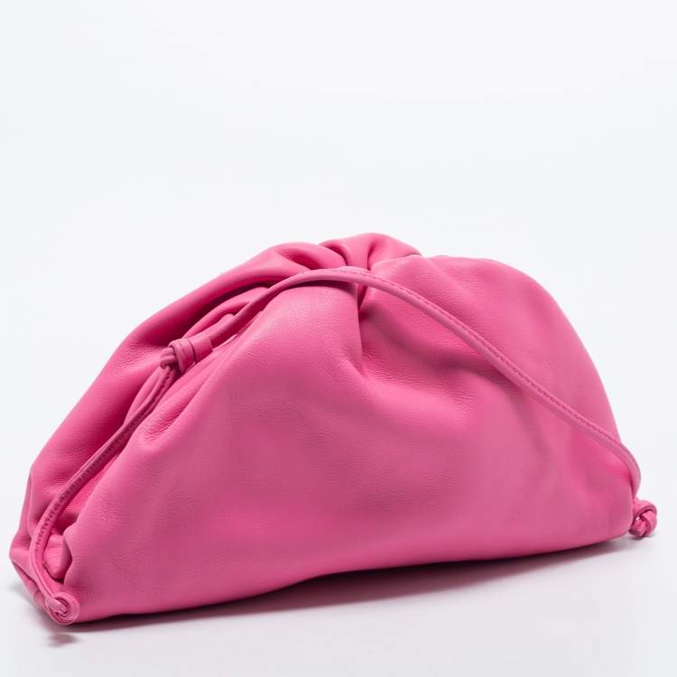 Pre Owned Bottega Veneta Pink Leather Mini The Pouch Bag