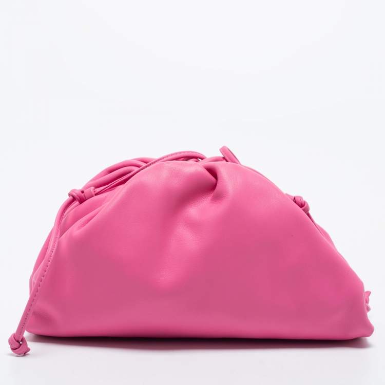 Pre Owned Bottega Veneta Pink Leather Mini The Pouch Bag
