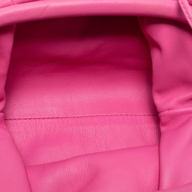 Pre Owned Bottega Veneta Pink Leather Mini The Pouch Bag