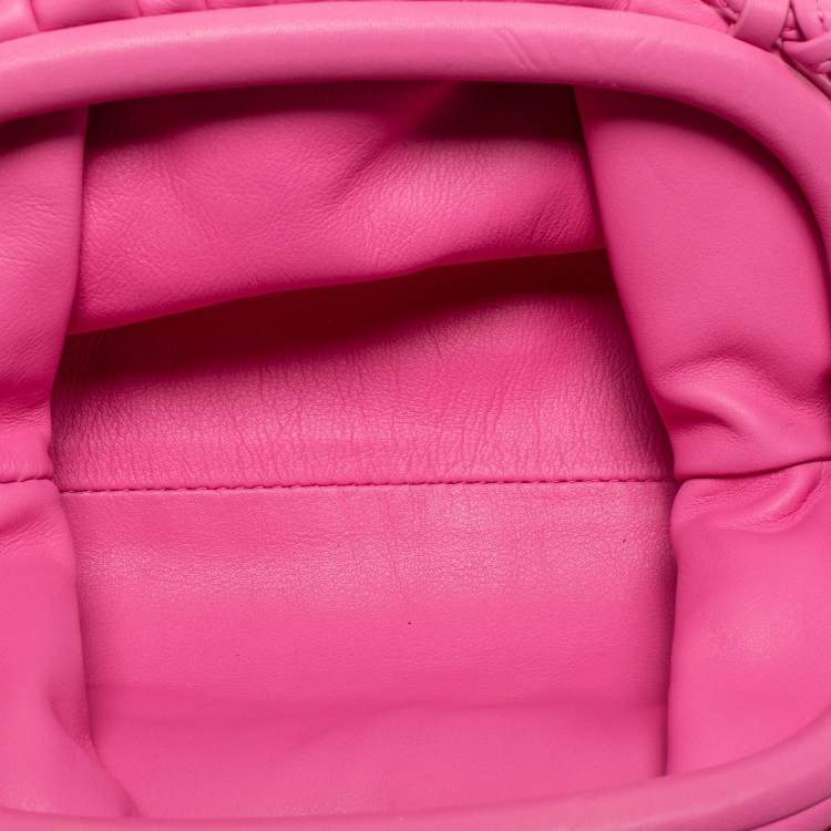 Pre Owned Bottega Veneta Pink Leather Mini The Pouch Bag