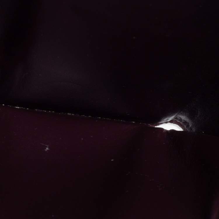 Pre Owned Bottega Veneta Dark Burgundy Leather Cassette Wallet