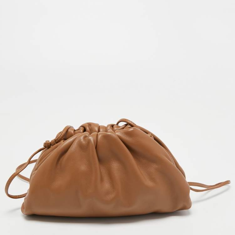 Pre Owned Bottega Veneta Brown Leather Mini The Pouch Bag