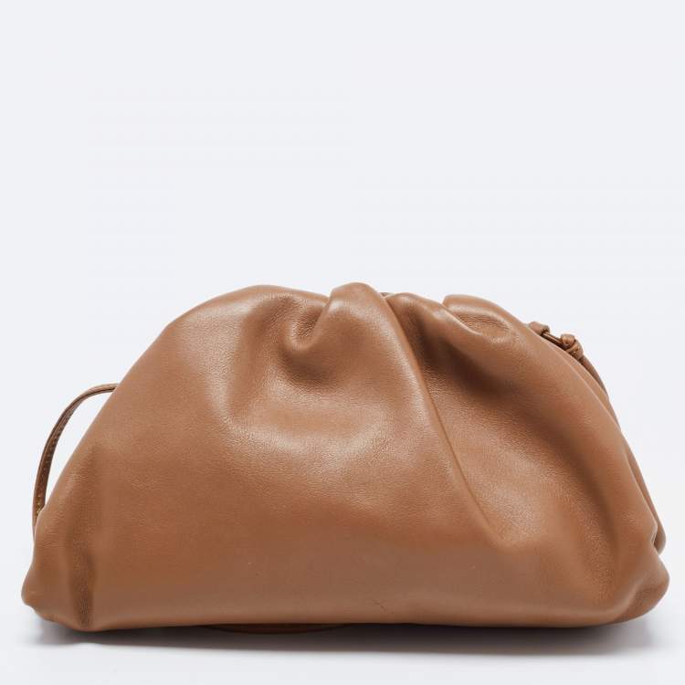 Pre Owned Bottega Veneta Brown Leather Mini The Pouch Clutch Bag