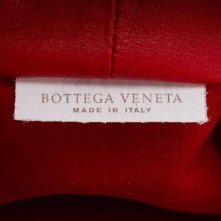 Pre Owned Bottega Veneta Red Leather Mini Double Knot Hobo
