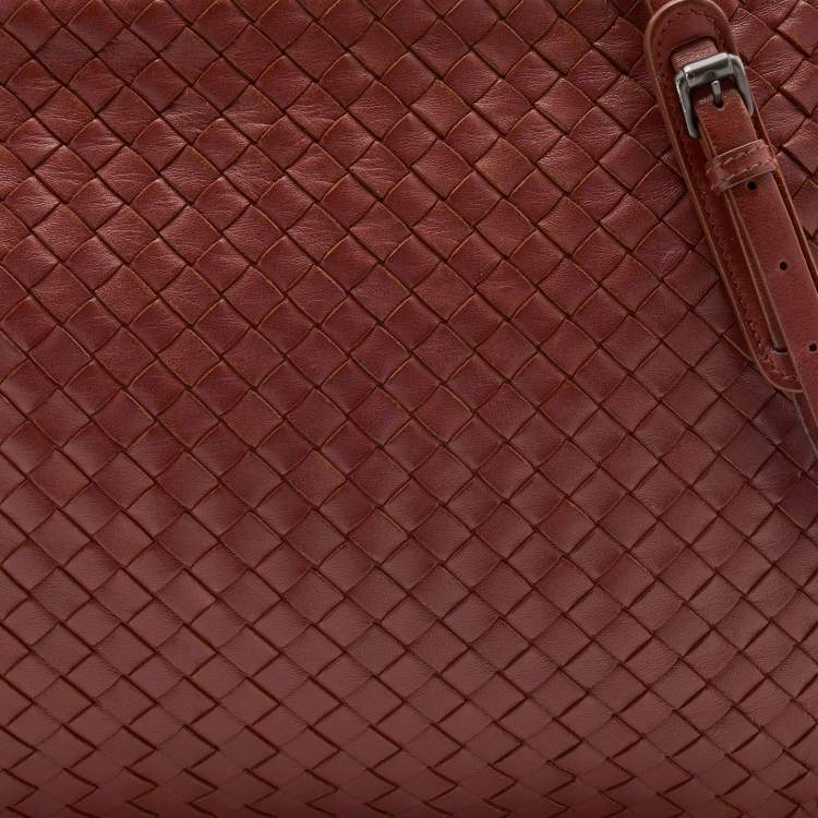 Pre Owned Bottega Veneta Brown Intrecciato Leather Nodini Shoulder Bag