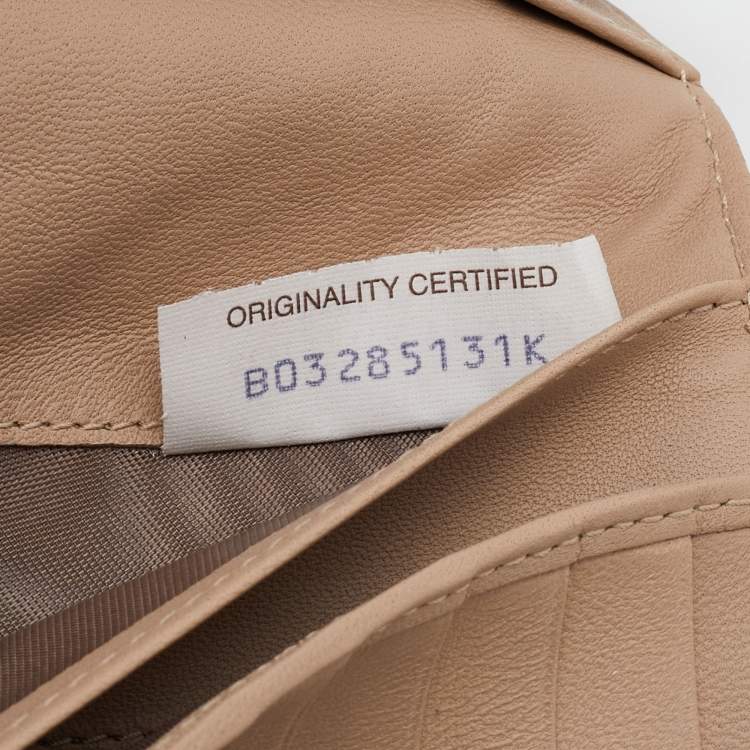 مملوكة مسبقًا Bottega Veneta Beige Intrecciato Leather Long Compact Wallet