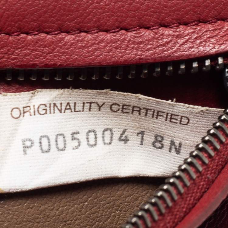 Pre Owned Bottega Veneta Red Leather Zip Card Holder