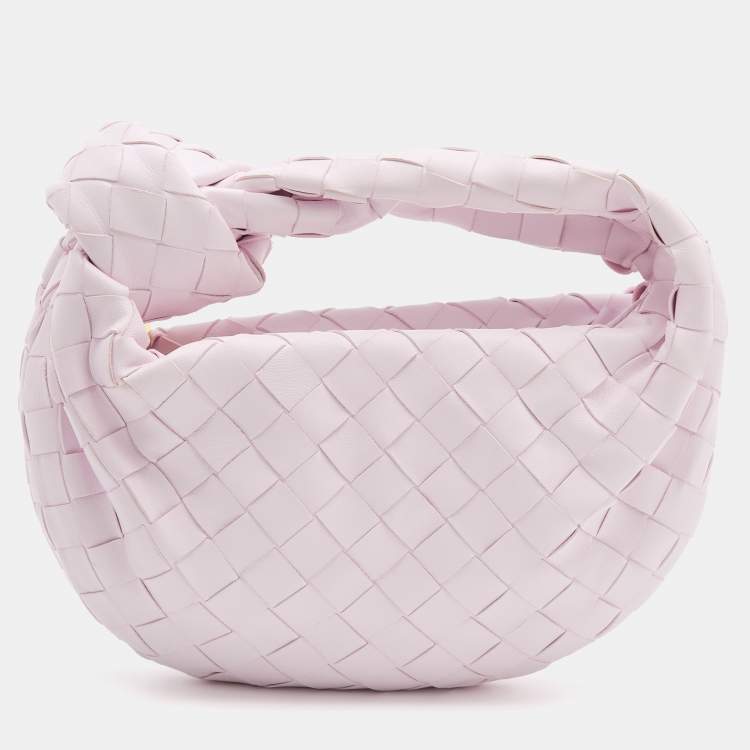 Pre Owned Bottega Veneta Blush Pink Intrecciato Leather Mini Jodie Hobo