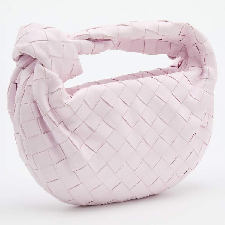 Pre Owned Bottega Veneta Blush Pink Intrecciato Leather Mini Jodie Hobo