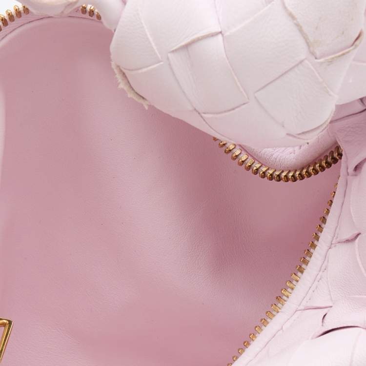 Pre Owned Bottega Veneta Blush Pink Intrecciato Leather Mini Jodie Hobo