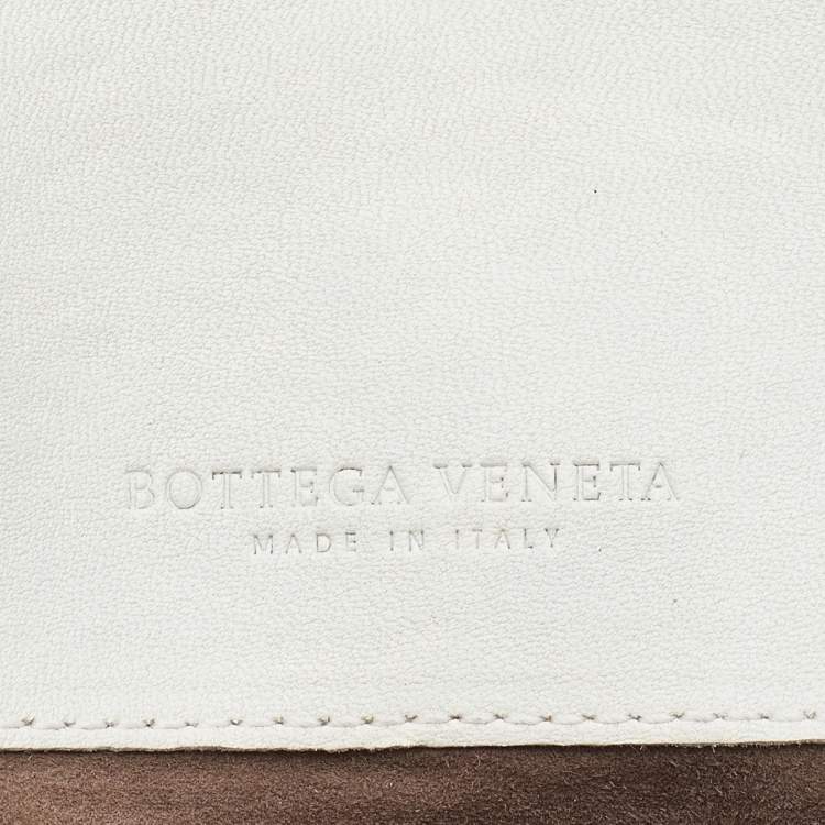 Pre Owned Bottega Veneta White Leather Shopping Tote