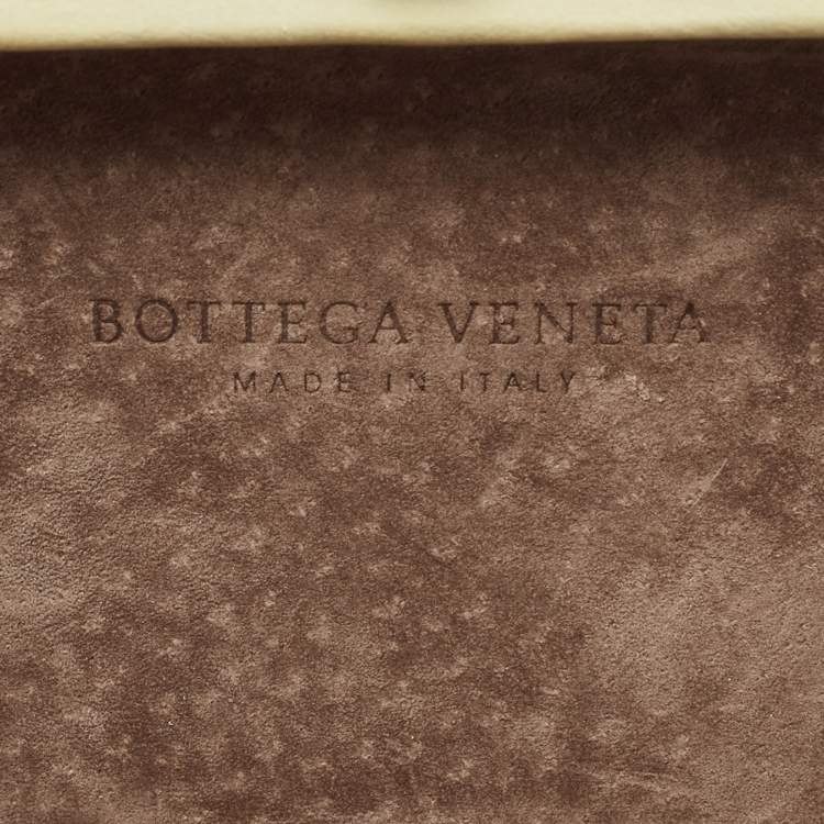 Pre Owned Bottega Veneta Lemon Yellow Leather Knot Clutch