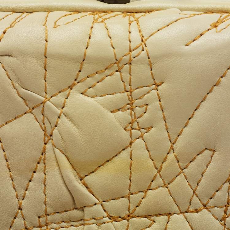 Pre Owned Bottega Veneta Lemon Yellow Leather Knot Clutch