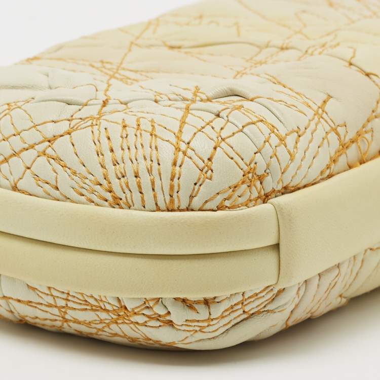 Pre Owned Bottega Veneta Lemon Yellow Leather Knot Clutch