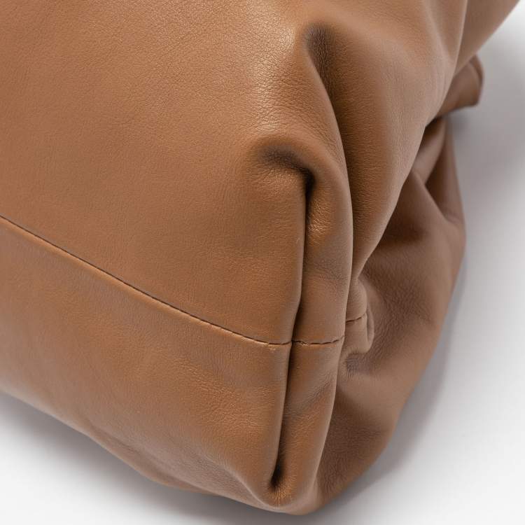 Pre Owned Bottega Veneta Brown Leather Teen Pouch Clutch