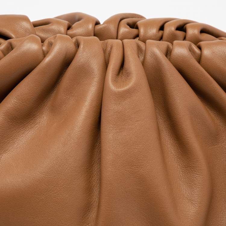 Pre Owned Bottega Veneta Brown Leather Teen Pouch Clutch