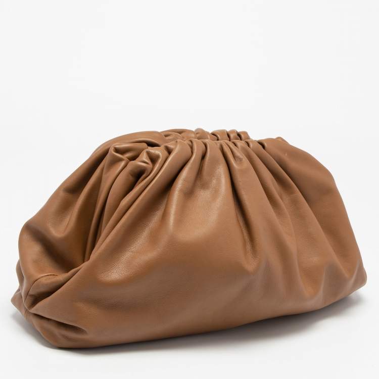 Pre Owned Bottega Veneta Brown Leather Teen Pouch Clutch