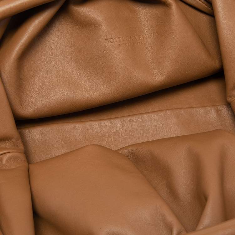 Pre Owned Bottega Veneta Brown Leather Teen Pouch Clutch