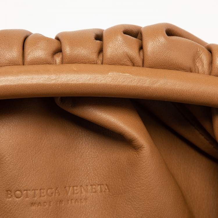 Pre Owned Bottega Veneta Brown Leather Teen Pouch Clutch