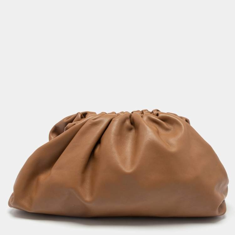 Pre Owned Bottega Veneta Brown Leather Teen Pouch Clutch