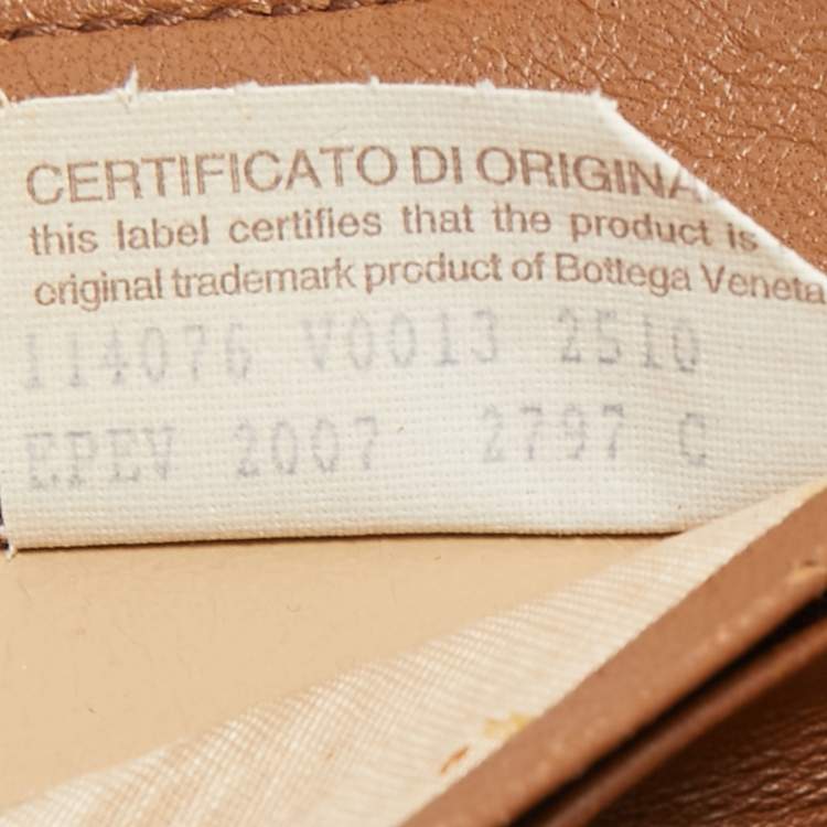 Pre Owned Bottega Veneta Brown Intrecciato Leather Zip Around Wallet 