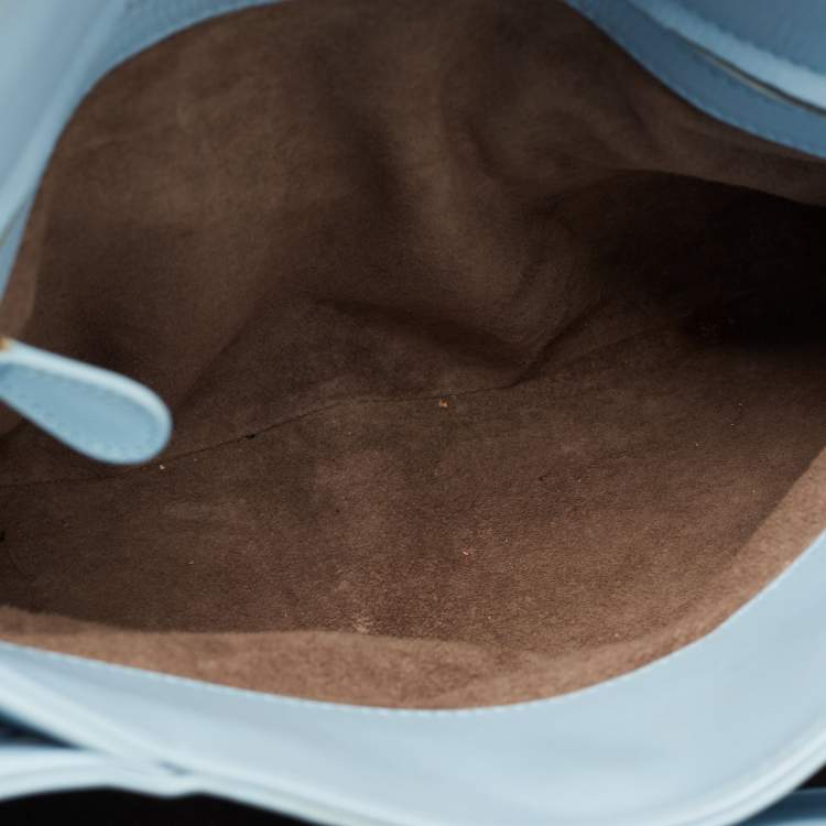 Pre Owned Bottega Veneta Blue Intrecciato Leather Small Roma Tote